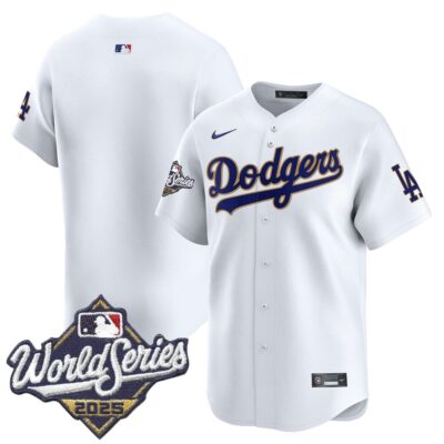 Dodgers 2025 World Series Gold Trim Vapor Premier Limited Jersey - White Team