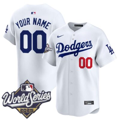 Dodgers 2025 World Series Vapor Premier Limited Custom Jersey - White