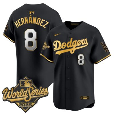 Dodgers 2025 World Series Vapor Premier Limited Jersey - Black Gold Kike Hernandez