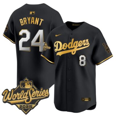 Dodgers 2025 World Series Vapor Premier Limited Jersey - Black Gold Kobe Bryant