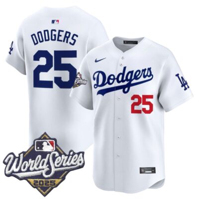 Dodgers 2025 World Series Vapor Premier Limited Jersey - White #25 Dodgers