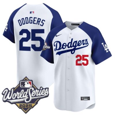 Dodgers 2025 World Series Vapor Premier Limited Jersey - White Alternate #25 Dodgers