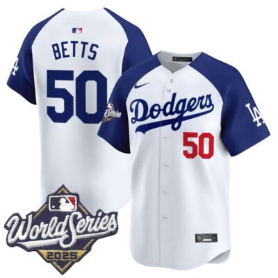 Dodgers 2025 World Series Vapor Premier Limited Jersey - White Alternate Mookie Betts