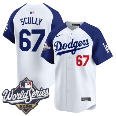 Dodgers 2025 World Series Vapor Premier Limited Jersey - White Alternate Vin Scully