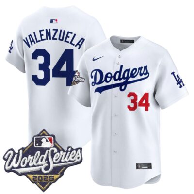 Dodgers 2025 World Series Vapor Premier Limited Jersey - White Fernando Valenzuela