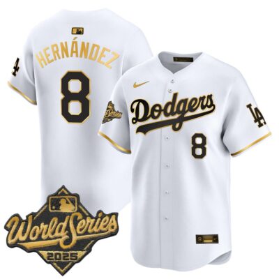 Dodgers 2025 World Series Vapor Premier Limited Jersey - White Gold Kike Hernandez