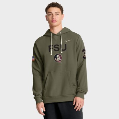 Florida State Seminoles 2025 Military Appreciation Dri-FIT Hoodie - Olive