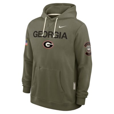 Alternative view of Georgia Bulldogs 2025 Military Appreciation Dri-FIT Hoodie - Olive