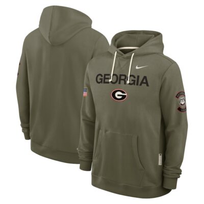 Georgia Bulldogs 2025 Military Appreciation Dri-FIT Hoodie - Olive
