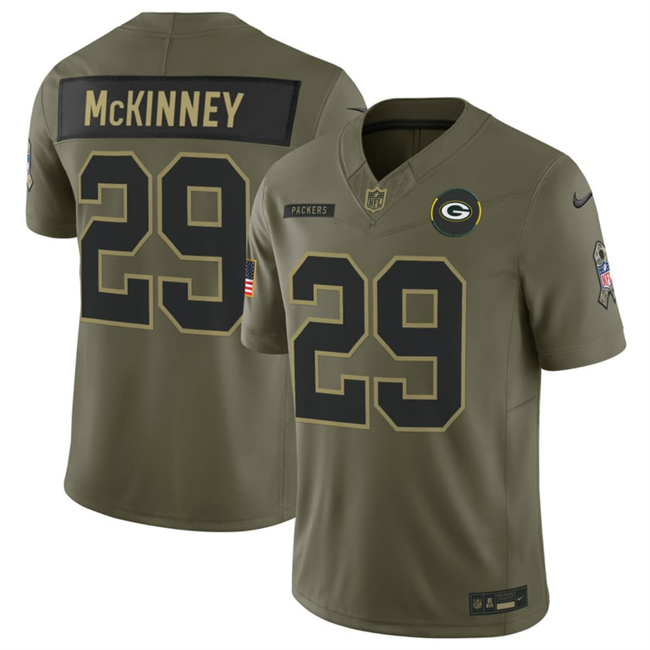 Green Bay Packers #29 Xavier McKinney Olive 2025 F.U.S.E. Salute to Service Limited Football Stitched Jersey