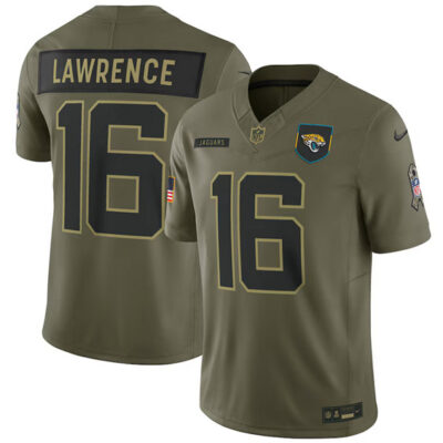 Jacksonville Jaguars #16 Trevor Lawrence Olive 2025 Salute to Service Limited Football Stitched Jersey