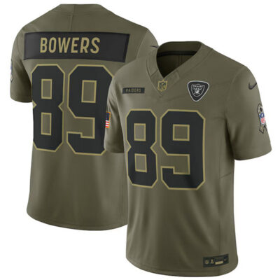 Las Vegas Raiders #89 Brock Bowers Olive 2025 Salute to Service Limited Football Stitched Jersey