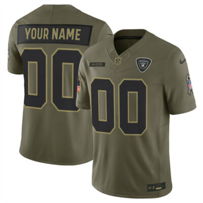 Las Vegas Raiders Active Player Custom Olive 2025 F.U.S.E. Salute to Service Limited Football Stitched Jersey