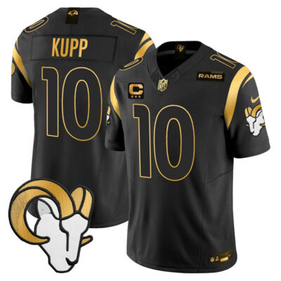 Los Angeles Rams #10 Cooper Kupp Black Gold 2025 F.U.S.E. With 3-Star C Patch Vapor Untouchable Football Stitched Jersey