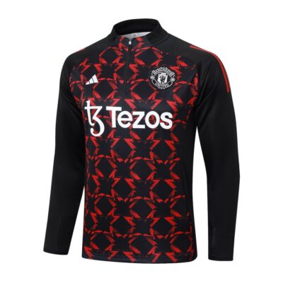 Alternative view of Manchester United Training Tracksuit 2024 2025 Black Red