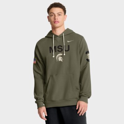 Michigan State Spartans 2025 Military Appreciation Dri-FIT Hoodie - Olive