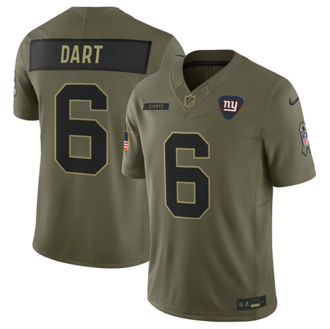 New York Giants #6 Jaxson Dart Olive 2025 F.U.S.E. Salute to Service Limited Football Stitched Jersey