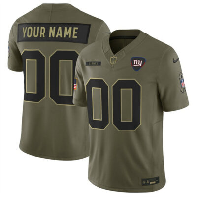 New York Giants Active Player Custom Olive 2025 F.U.S.E. Salute to Service Limited Football Stitched Jersey