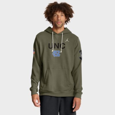 North Carolina Tar Heels Jordan Brand 2025 Military Appreciation Dri-FIT Hoodie - Olive