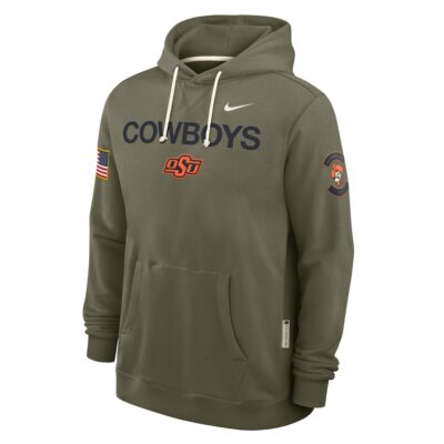 Alternative view of Oklahoma State Cowboys 2025 Military Appreciation Dri-FIT Hoodie - Olive