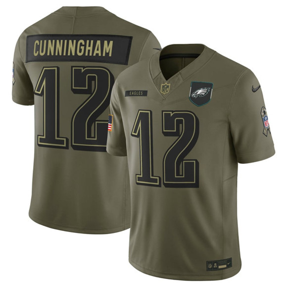 Philadelphia Eagles #12 Randall Cunningham Olive 2025 Salute to Service Limited Football Stitched Jersey