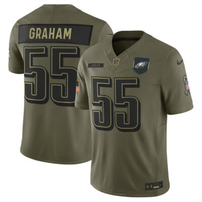 Philadelphia Eagles #55 Brandon Graham Olive 2025 Salute to Service Limited Football Stitched Jersey