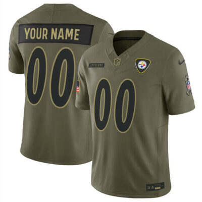 Pittsburgh Steelers Active Player Custom Olive 2025 F.U.S.E. Salute to Service Limited Football Stitched Jersey