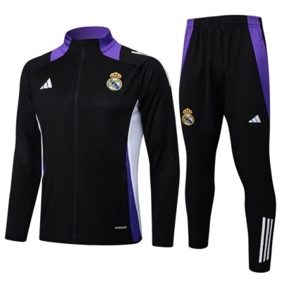 Real Madrid Tracksuit Jacket 2024 2025 Black Purple