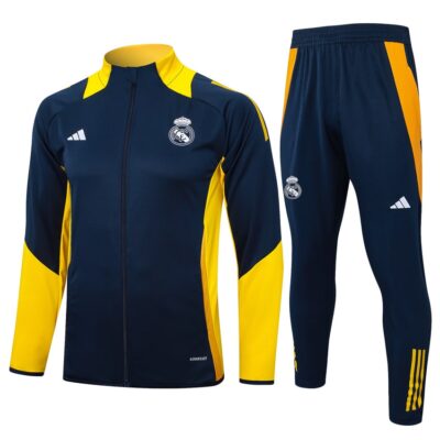 Real Madrid Tracksuit Jacket 2024 2025 Blue Yellow
