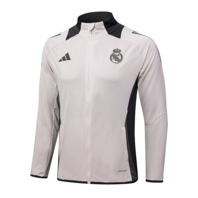Alternative view of Real Madrid Tracksuit Jacket 2024 2025 Grey Pink