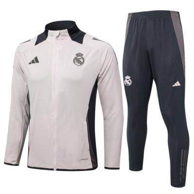 Real Madrid Tracksuit Jacket 2024 2025 Grey Pink
