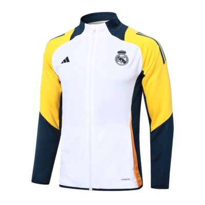 Alternative view of Real Madrid Tracksuit Jacket 2024 2025 White Yellow