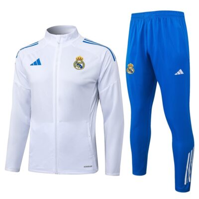 Real Madrid Tracksuit Jacket 2025 2026 White Blue