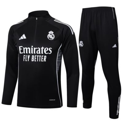 Real Madrid Training Suit 2024 2025 Black Dark