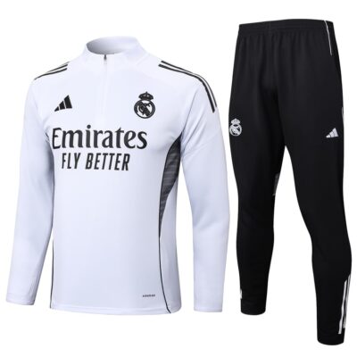 Real Madrid Training Suit 2024 2025 White Black