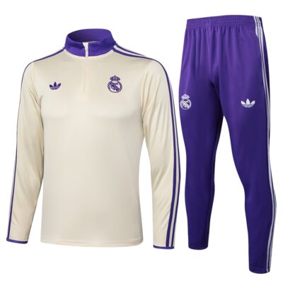 Real Madrid Training Suit 2025 2026 Beige Purple