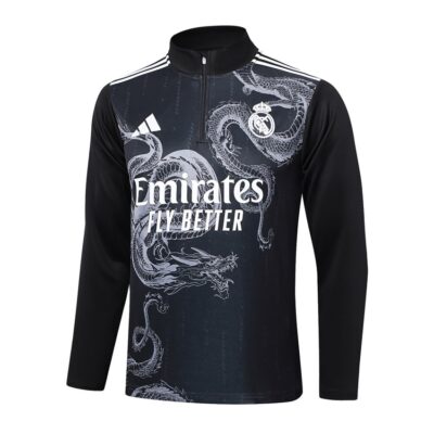 Alternative view of Real Madrid Training Tracksuit 2024 2025 Black Dragon