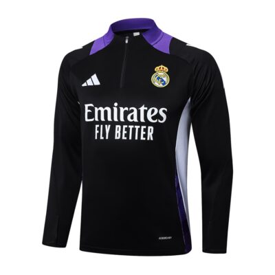 Alternative view of Real Madrid Training Tracksuit 2024 2025 Black Purple