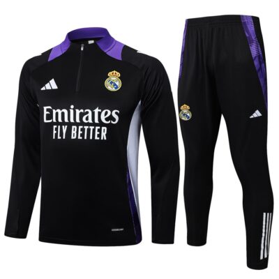 Real Madrid Training Tracksuit 2024 2025 Black Purple