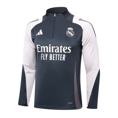 Alternative view of Real Madrid Training Tracksuit 2024 2025 Black White