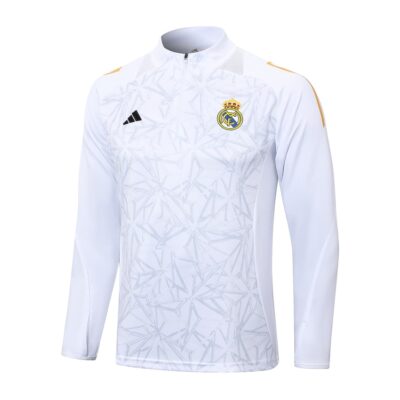 Alternative view of Real Madrid Training Tracksuit 2024 2025 White Pattern