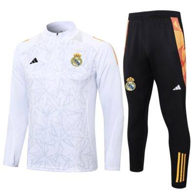 Real Madrid Training Tracksuit 2024 2025 White Pattern