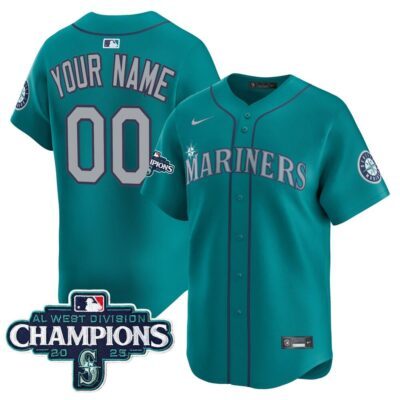 Seattle Mariners 2025 AL West Division Champions Vapor Premier Custom Jersey - Teal