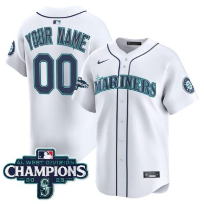 Seattle Mariners 2025 AL West Division Champions Vapor Premier Custom Jersey - White