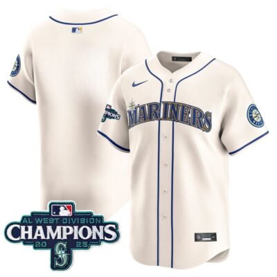 Seattle Mariners 2025 AL West Division Champions Vapor Premier Jersey - Cream Team