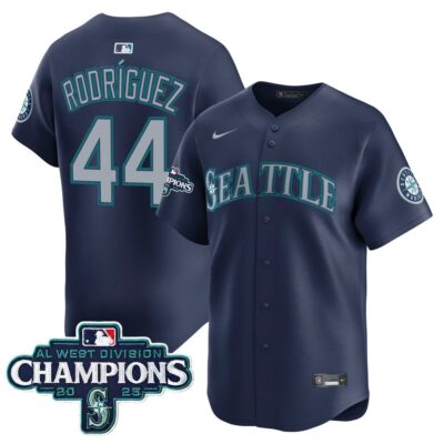 Seattle Mariners 2025 AL West Division Champions Vapor Premier Jersey - Navy Julio Rodriguez