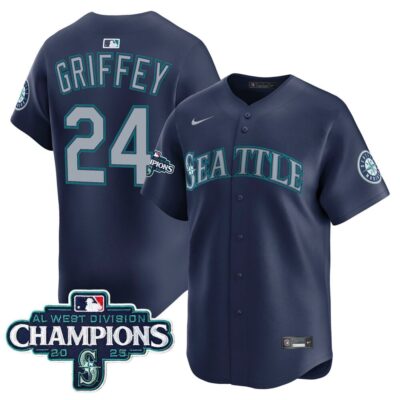 Seattle Mariners 2025 AL West Division Champions Vapor Premier Jersey - Navy Ken Griffey Jr.