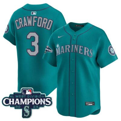 Seattle Mariners 2025 AL West Division Champions Vapor Premier Jersey - Teal J.P. Crawford