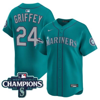 Seattle Mariners 2025 AL West Division Champions Vapor Premier Jersey - Teal Ken Griffey Jr.