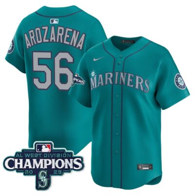 Seattle Mariners 2025 AL West Division Champions Vapor Premier Jersey - Teal Randy Arozarena